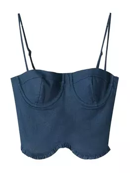 Топ Bershka, темно-синий