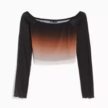 Топ Bershka Tulle, черный