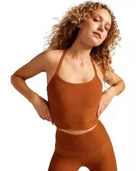 Топ Beyond Yoga Spacedye Slim Racerback Cropped Tank, цвет Warm Clay Heather