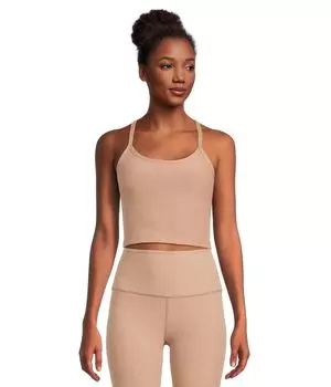 Топ Beyond Yoga Spacedye Slim Racerback Cropped Tank, цвет Desert Sand Heather