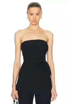 Топ без бретелек Ganni, черный