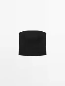 Топ без бретелек Massimo Dutti, черный