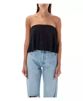 Топ без бретелек с кристаллами AW24 Retrofte, черный