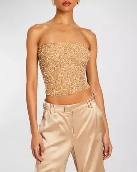 Топ без бретелек с пайетками Kala Retrofete, цвет Nude