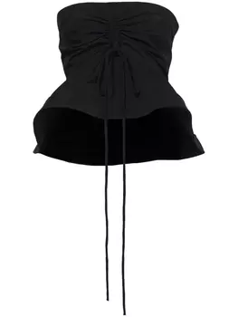 Топ без бретелек со сборками Proenza Schouler, черный