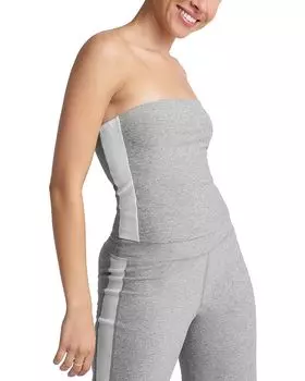 Топ без бретелек в полоску Spacedye Beyond Yoga, серебряный