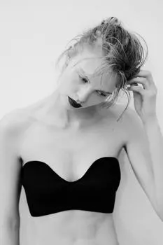 Топ без бретелек в рубчик ZARA, черный