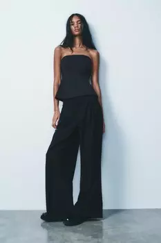 Топ без бретелек ZARA, синий