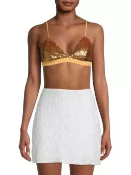 Топ без Косточек Retrofête Pia с пайетками, honey