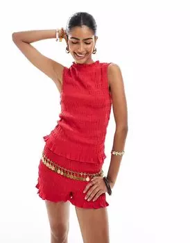 Топ без рукавов ASOS DESIGN красного цвета, комплект