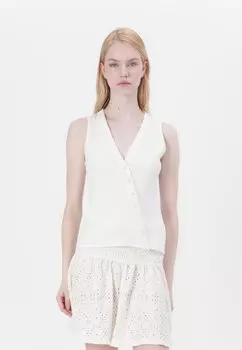 Топ без рукавов BARE POWDERED BUTTON THROUGH LONGLINE VEST Abercrombie & Fitch, слоновая кость