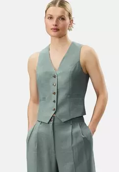 Топ без рукавов BUTTON THROUGH V-NECK Next, серый