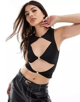 Топ без рукавов Chiara черного цвета OW Collection