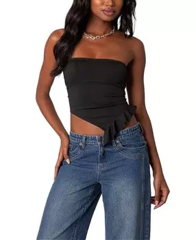 Топ без рукавов Edikted Hayley со шнуровкой и рюшами, черный