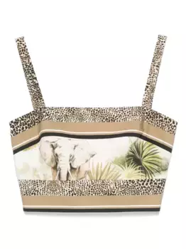 Топ без рукавов Elie Saab, коричневый