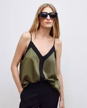 Топ без рукавов и контрастный топ Woman El Corte Ingls, хаки