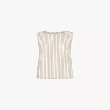 Топ без рукавов из хлопка с полосатым узором Mabel Posse, бежевый