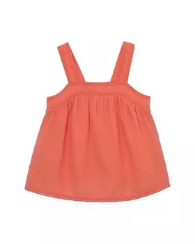 Топ без рукавов из ПЭЭК с вышитой ладонной отделкой Peek, цвет coral