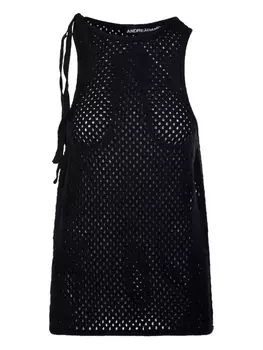 Топ без рукавов из сетки ANDREDAMO, черный