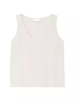 Топ без рукавов из шелкового крепдешина St. John, экрю