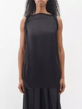 Топ без рукавов kali из крученого шелкового атласа Roksanda, черный