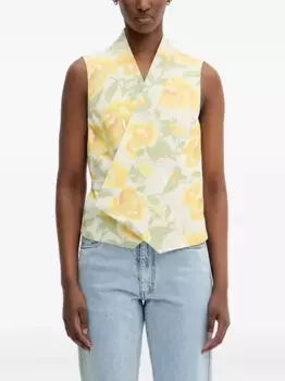 Топ без рукавов Kenzo Peonies, белый