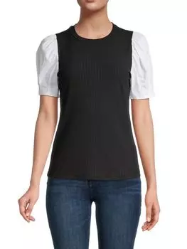 Топ без Рукавов Laundry by Shelli Segal в рубчик, черный