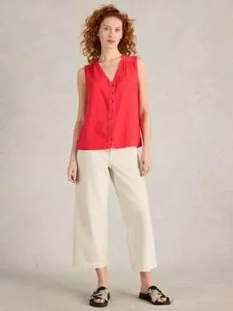 Топ без рукавов на пуговицах от delilah White Stuff, цвет Bright Pink