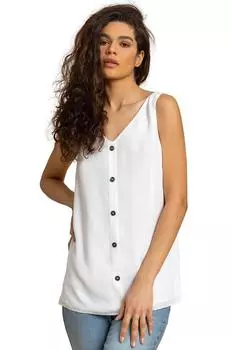 Топ без рукавов на пуговицах спереди Roman, белый