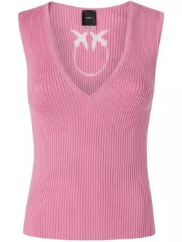 Топ без рукавов PINKO в рубчик, розовый