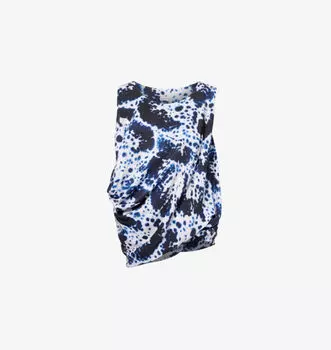 Топ без рукавов с абстрактным принтом Dries Van Noten, синий