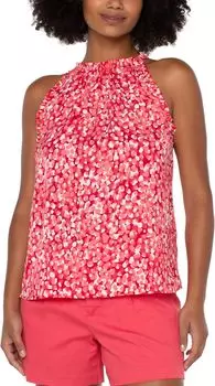 Топ без рукавов с бретелькой и рюшами Liverpool Los Angeles, цвет Watermelon Sugar Dots Print