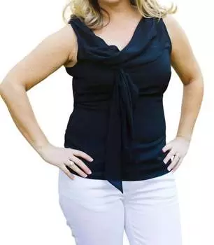 Топ без рукавов с деталями спереди черного цвета Ya Los Angeles