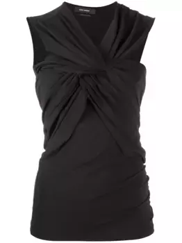 Топ без рукавов с драпировкой ISABEL MARANT, черный