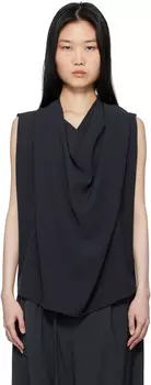 Топ без рукавов с драпировкой LE17SEPTEMBRE, темно-синий