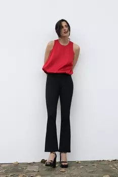 Топ без рукавов с фотографией ZARA, красный