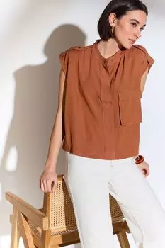 Топ без рукавов с карманами Next, коричневый