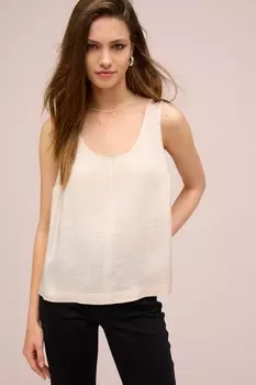 Топ без рукавов с круглым вырезом Next, экрю