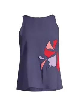 Топ без рукавов с лепестками Emporio Armani, синий