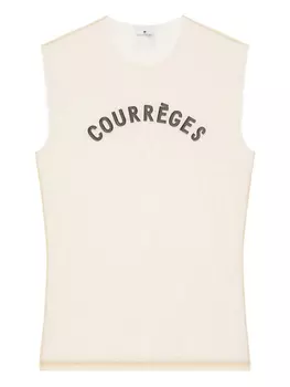 Топ без рукавов с логотипом Courrges, нейтральный