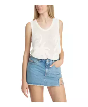 Топ без рукавов с логотипом и кружевными деталями Barrow, белый