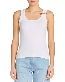 Топ без рукавов с логотипом Versace, белый