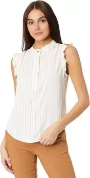 Топ без рукавов с оборками и планкой 1/2 DKNY, цвет Parchment/Black