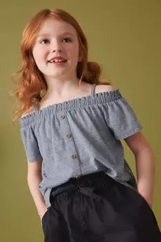 Топ без рукавов с открытыми плечами Next, синий