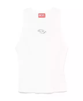 Топ без рукавов с овальным логотипом в форме буквы D. Diesel, белый