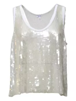 Топ без рукавов с пайетками ASPESI, белый
