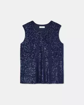 Топ без рукавов с пайетками Couchel, темно-синий