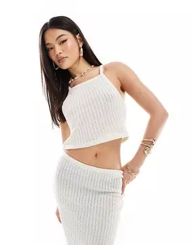 Топ без рукавов с перфорацией и камнями ASOS DESIGN