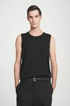 Топ без рукавов с шелком-relaxed fit COS, черный