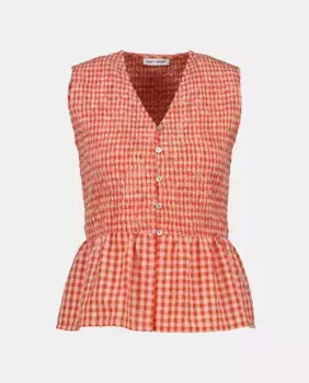 Топ без рукавов с узором «соты» Easy Wear, оранжевый